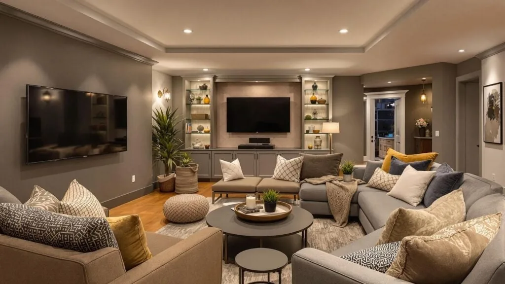 finished basement by top rated remodeling contractors in Mission, Kansas