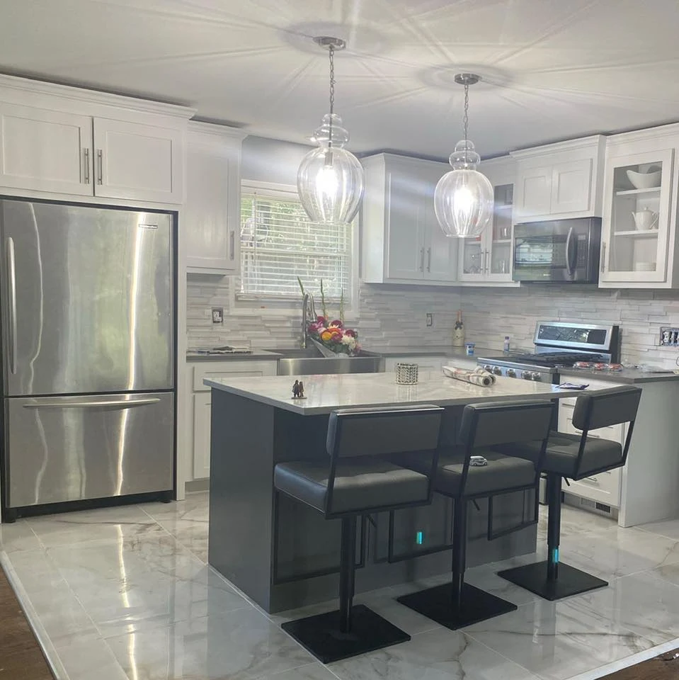 White Kitchen by MrImproveIt Remodeling in Lenexa, KS